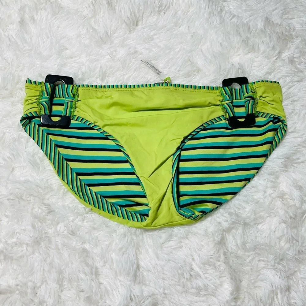 Nanette Lepore‎ Striped Green Hipster Bikini Bottom XS